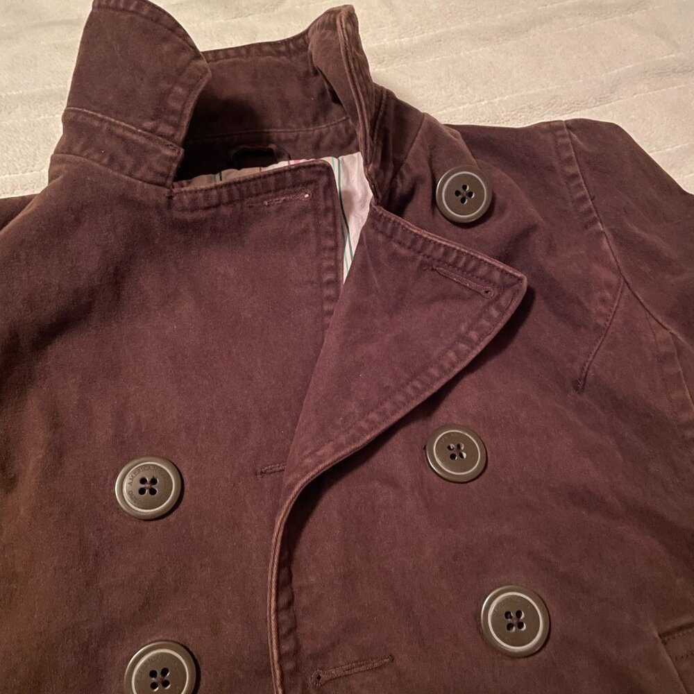 Rare VTG American Eagle Tailored Fit Chocolate Button Up Cotton Jacket / Shacket - Picture 2 of 16
